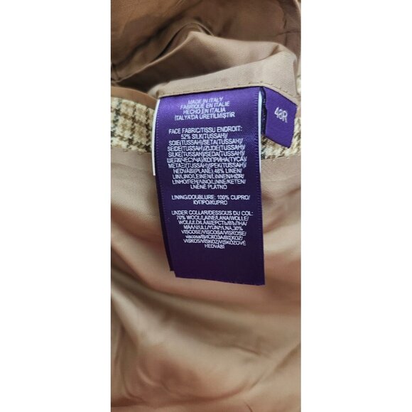 Ralph Lauren Purple Label Plaid Suit Jacket Size 49 R - Picture 12 of 16
